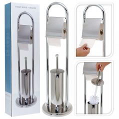   Bathroom Solutions ezüst rozsdamentes acél WC-papír/-kefetartó (424363)