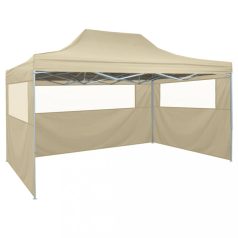  Összecsukható, felállítható sátor 4 oldalfallal 3 x 4,5 m krémfehér (42513)
