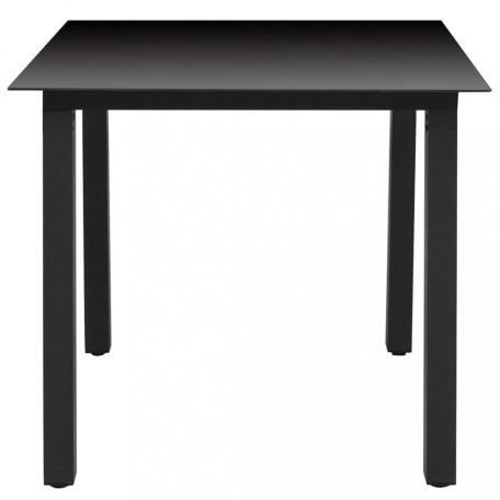Fekete alumínium és üveg kerti asztal 80 x 80 x 74 cm (42787)