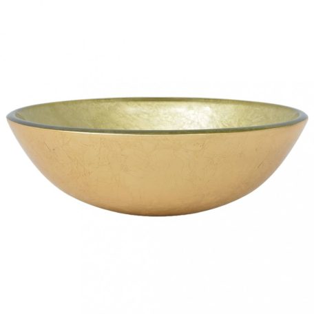 42 cm-es edzett üveg mosdókagyló aranyszínű (142233)