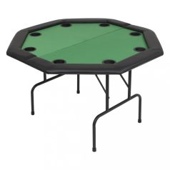   8 személyes, nyolcszögletes, zöld összecsukható pókerasztal (80211)