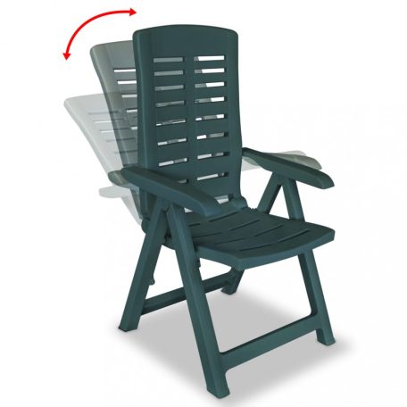 4 db zöld dönthető műanyag kerti szék (275069)