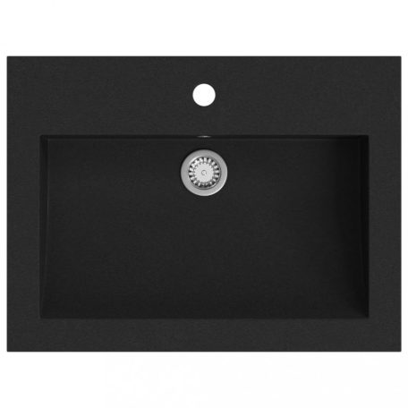 Fekete gránit mosdókagyló 600 x 450 x 120 mm (142962)