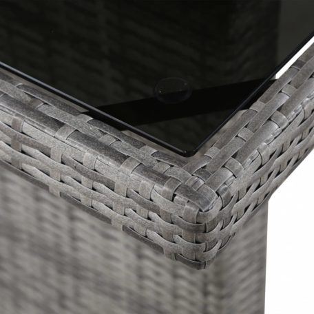 Polyrattan és üveg kerti asztal 240 x 90 x 74 cm (43941)