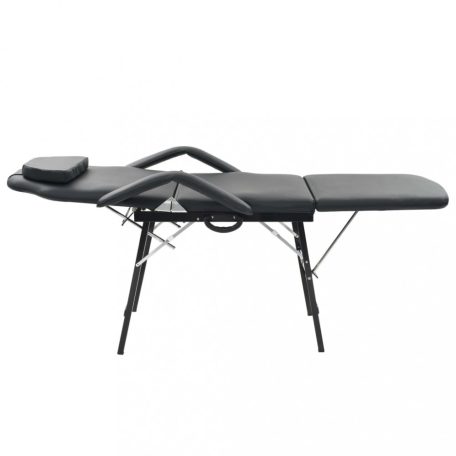 Hordozható fekete műbőr arckezelő szék 185 x 78 x 76 cm (110160)