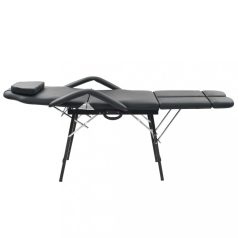   Hordozható fekete műbőr arckezelő szék 185 x 78 x 76 cm (110161)