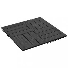   11 db (1 m2) fekete WPC teraszburkoló lap 30 x 30 cm (45023)