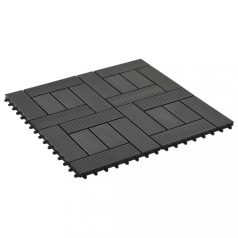   11 db (1 m2) fekete WPC teraszburkoló lap 30 x 30 cm (45026)