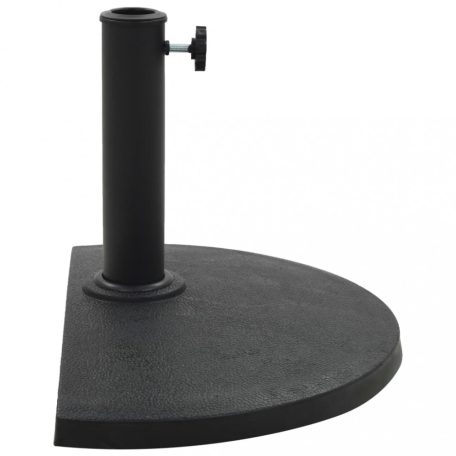 Félkör alakú fekete műgyanta napernyőtalp 9 kg (45198)