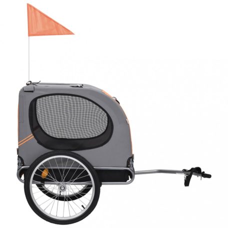 Narancssárga és szürke kutyaszállító kerékpár-utánfutó (91767)