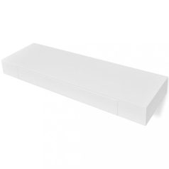 2 db fehér lebegő fali polc fiókkal 80 cm (276002)
