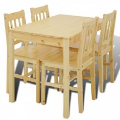   Fa Étkező Asztal 4 Székkel / étkező garnitúra Természetes (241220)