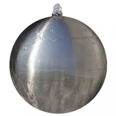   Kerti gömb alakú rozsdamentes acél szökőkút LED-fényekkel 20 cm (41677)