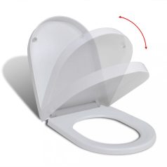  Fehér szögletes gyorskioldó WC-ülőke lassan csukódó fedéllel (141765)