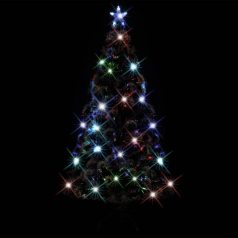   Optikai szálas műkarácsonyfa talppal/LED fénnyel 210 cm (242428)