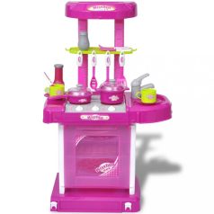   Gyerek játékkonyha fény és hangeffektussal rózsaszín (80107)