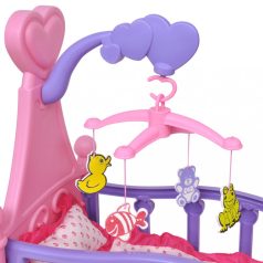 Rózsaszín + lila gyerek játék babaágy (80117)