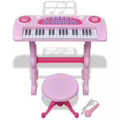   Játék 37 billentyűs zongora székkel és mikrofonnal rózsaszín (80118)