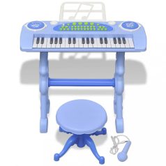   Játék 37 billentyűs zongora székkel és mikrofonnal kék (80119)