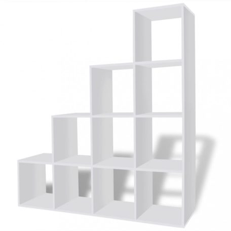 Fehér lépcsős könyvespolc/vitrines polc 142 cm (242550)