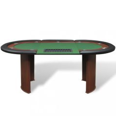   10 személyes, zöld pókerasztal osztó résszel és zsetontálcával  (80133)