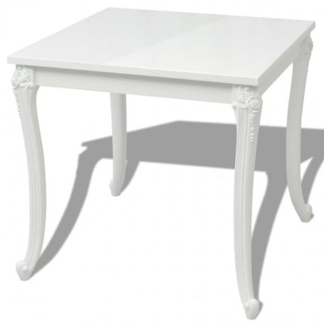 Fényes 80x80x76 cm-es fehér étkező asztal (243382)