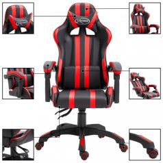 Piros műbőr gamer szék (20209)