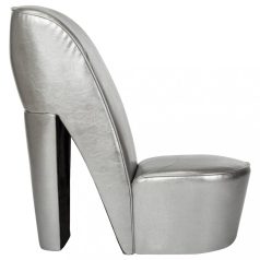   Ezüstszínű magas sarkú cipő formájú műbőr szék (248649)