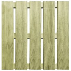 12 db zöld fa padlólap 50 x 50 cm (276430)