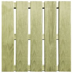 18 db zöld fa padlólap 50 x 50 cm (276431)