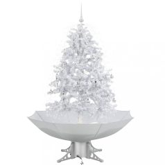   Fehér havazó karácsonyfa ernyő alakú talppal 140 cm (284334)