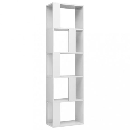 Magasfényű fehér könyvszekrény/térelválasztó 45 x 24 x 159 cm   (800114)