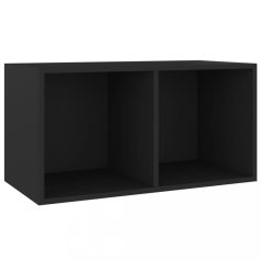   Fekete szerelt fa lemeztároló doboz 71 x 34 x 36 cm (800118)