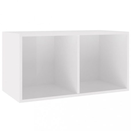 Magasfényű fehér szerelt fa lemeztároló doboz 71 x 34 x 36 cm (800123)