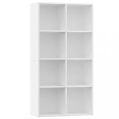   Fehér forgácslap könyv-/tálalószekrény 66 x 30 x 130 cm (800153)