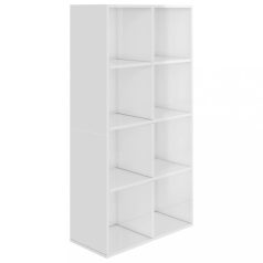   Magasfényű fehér forgácslap könyv-/tálalószekrény 66x30x130 cm (800159)