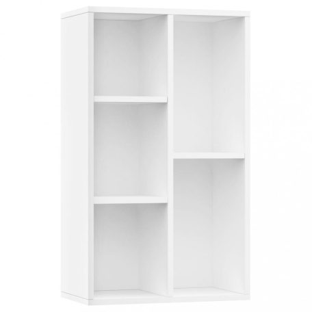 Fehér forgácslap könyv-/tálalószekrény 50 x 25 x 80 cm (800162)