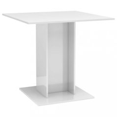   Magasfényű fehér szerelt fa étkezőasztal 80 x 80 x 75 cm (800258)