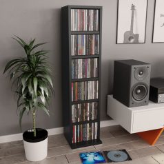   Fekete forgácslap CD-tartó szekrény 21 x 20 x 88 cm  (800352)