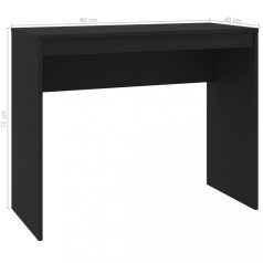 Fekete forgácslap íróasztal 90 x 40 x 72 cm (800379)