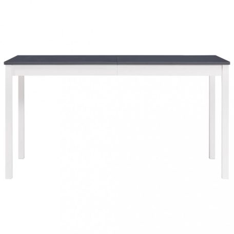 Fehér és szürke fenyőfa étkezőasztal 140 x 70 x 73 cm (283400)