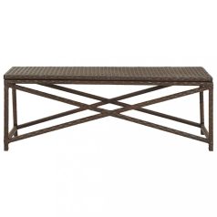 Barna polyrattan kerti pad 120 cm (46212)