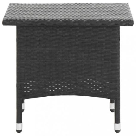 Fekete polyrattan teázóasztal 50 x 50 x 47 cm (46250)