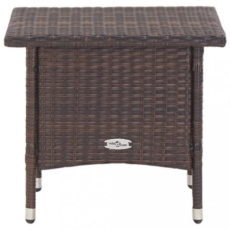 Barna polyrattan teázóasztal 50 x 50 x 47 cm (46251)