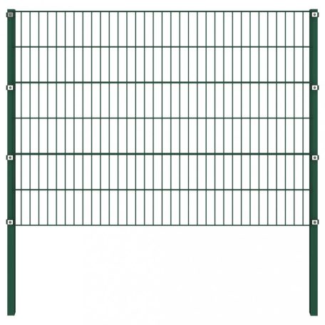 Zöld vas kerítéspanel oszlopokkal 15,3 x 1,2 m (278669)