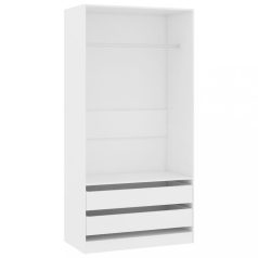   Fehér forgácslap ruhásszekrény 100 x 50 x 200 cm (800603)