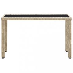 Bézs polyrattan kerti asztal 123 x 60 x 74 cm (46449)