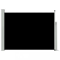   Fekete behúzható oldalsó teraszi napellenző 100 x 500 cm (48382)