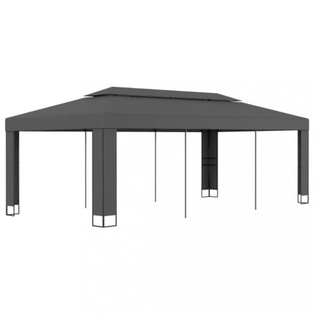 Antracitszürke pavilon duplatetővel 3 x 6 m (47953)