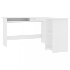   Fehér forgácslap L-alakú sarok-íróasztal 120 x 140 x 75 cm (800747)
